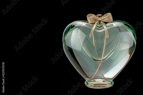 Elegant glass heart with a bow, symbolizing love and romance. Soft light, luxury, and beauty. Perfect for Valentine's Day greeting cards, phone wallpapers, and festive backgrounds. Stylish and timeles photo