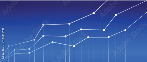 Abstract representation of a graph progression visualizing data, analysis trends, and performance metrics. Ideal for concepts such as financial growth, stock market, and data-driven decision making.