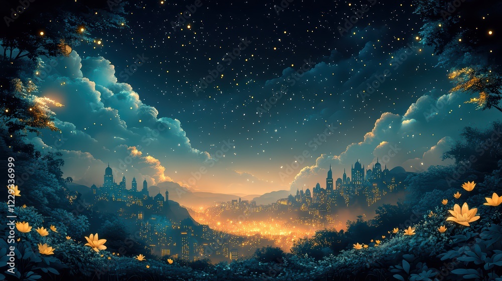 Fototapeta premium landscape with stars