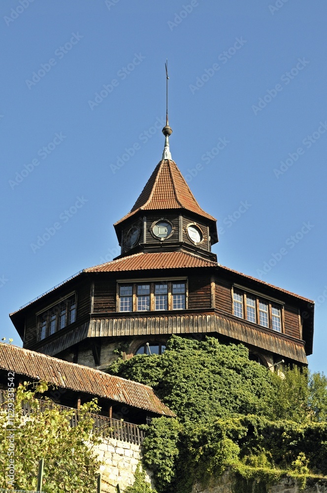 Obraz premium Dicker Turm tower at Esslinger Burg Castle, Esslingen am Neckar, Baden-Wuerttemberg, Germany, Europe