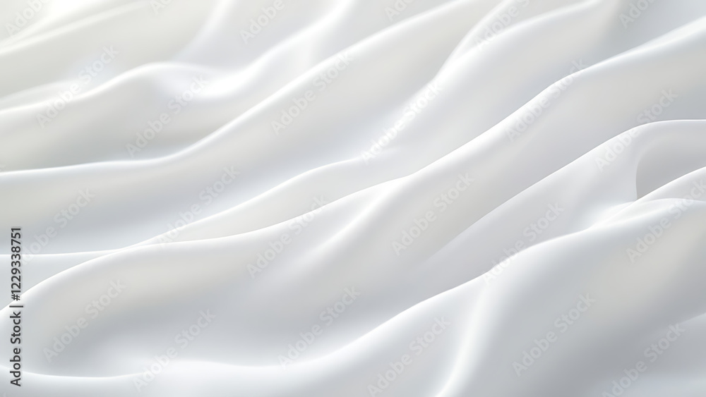 Obraz premium Flowing white satin texture with a soft touch capturing the essence of Spring against gentle lighting.