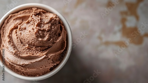 Wallpaper Mural Chocolate ice cream in a white cup on marble. Torontodigital.ca