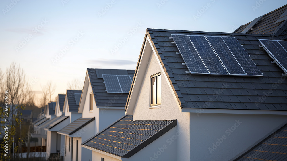 Green technology in housing with in-roof solar panel designs