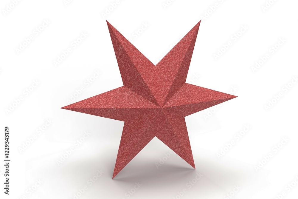 Fototapeta premium Digitally rendered 3D star isolated on white background