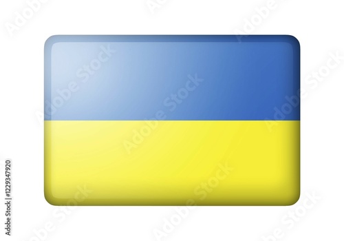 Free Download The Ukrainian flag. Rectangular matte icon. Isolated on white background - GFXLoad
