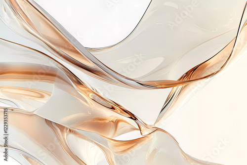 Abstract Gold And Glass Wavy Background