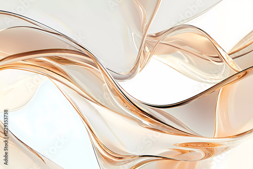Abstract Gold And Glass Wavy Background
