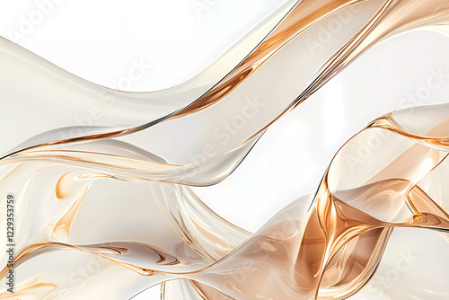 Abstract Gold And Glass Wavy Background