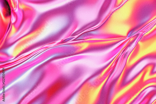 Iridescent Pink Liquid Holographic Background