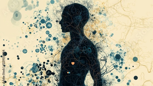 Conceptual Illustration of Somatic Symptom and Related Disorders. Depicting Psychological Distress Manifesting as Physical Symptoms. Somatic Symptom Disorder. Physical Pain and Emotional Distress
