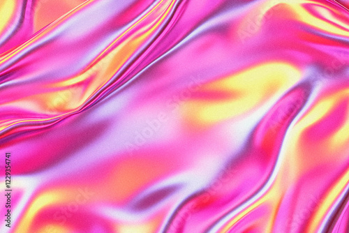 Iridescent Pink Liquid Holographic Background