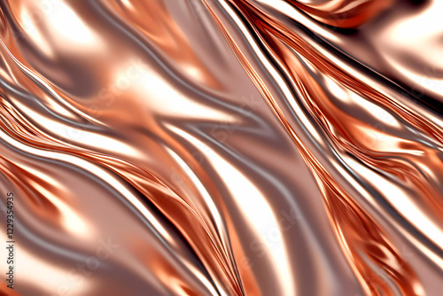 Abstract Rose Gold Iridescent Liquid Background