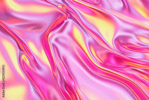 Iridescent Pink Liquid Holographic Background