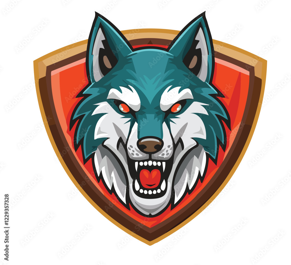 Fototapeta premium Vector Wolf Esport Gaming Mascot Logo for Competitive Teams, Streamers, and Gaming Brand Identity