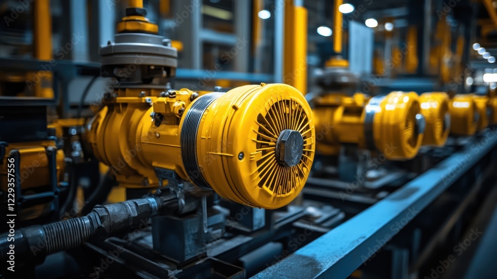 Industrial factory producing electric motors manufacturing plant machinery indoor close-up efficiency Industrial factory producing electric motors manufacturing plant machinery indoor close-up efficiency