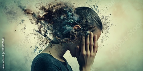 Conceptual Illustration of Somatic Symptom and Related Disorders. Depicting Psychological Distress Manifesting as Physical Symptoms. Somatic Symptom Disorder. Physical Pain and Emotional Distress