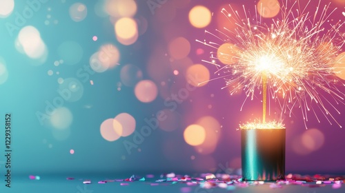 Success and Achievement Glowing trophy with confetti and fireworks, celebratory background with bright colors, symbolizes victory and accomplishment
