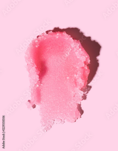 scrub cream texture on pink background skin care concept