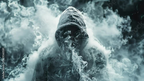 Hooded Figure In White Smoke