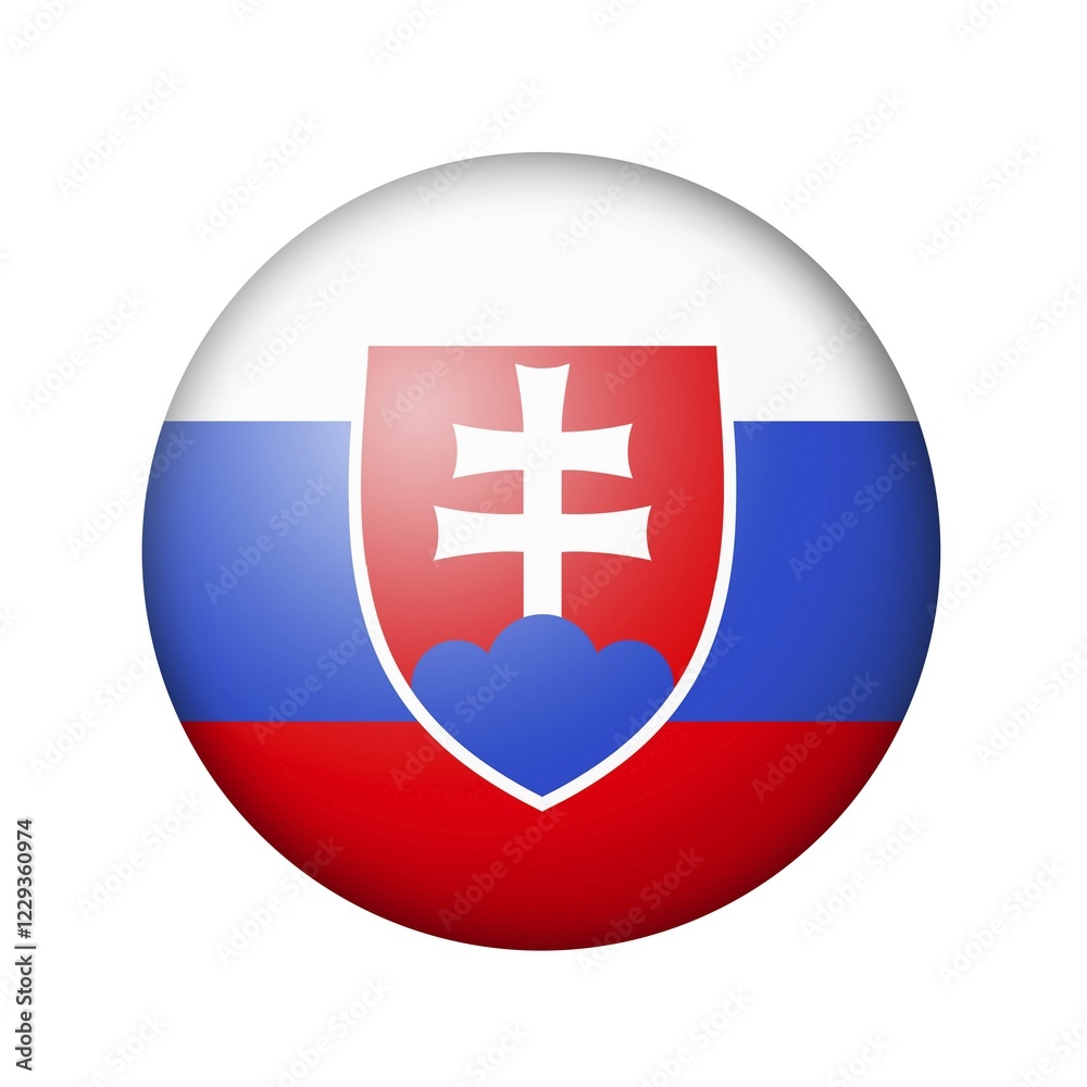 Fototapeta premium The Slovakia flag. Round matte icon. Isolated on white background