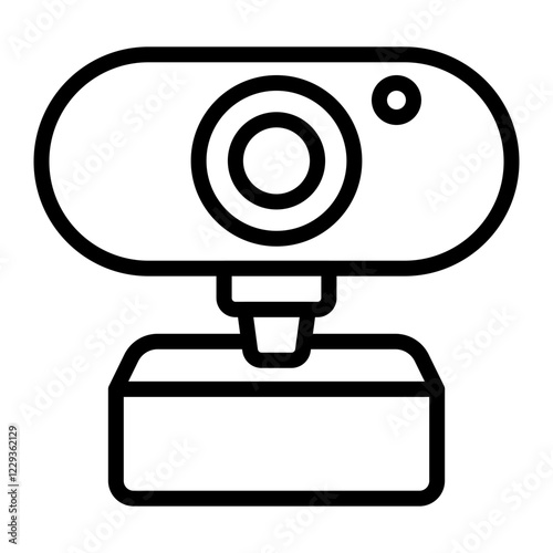 Web Cam Vector Line Icon Design