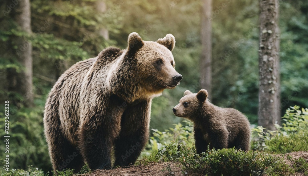 AI generated, animal, animals, mammal, mammals, biotope, habitat, two, foraging, wildlife, bear, brown bear (Ursus arctos) AI generated, animal, animals, mammal, mammals, biotope, habitat, two, foraging, wildlife, bear, brown bear (Ursus arctos)