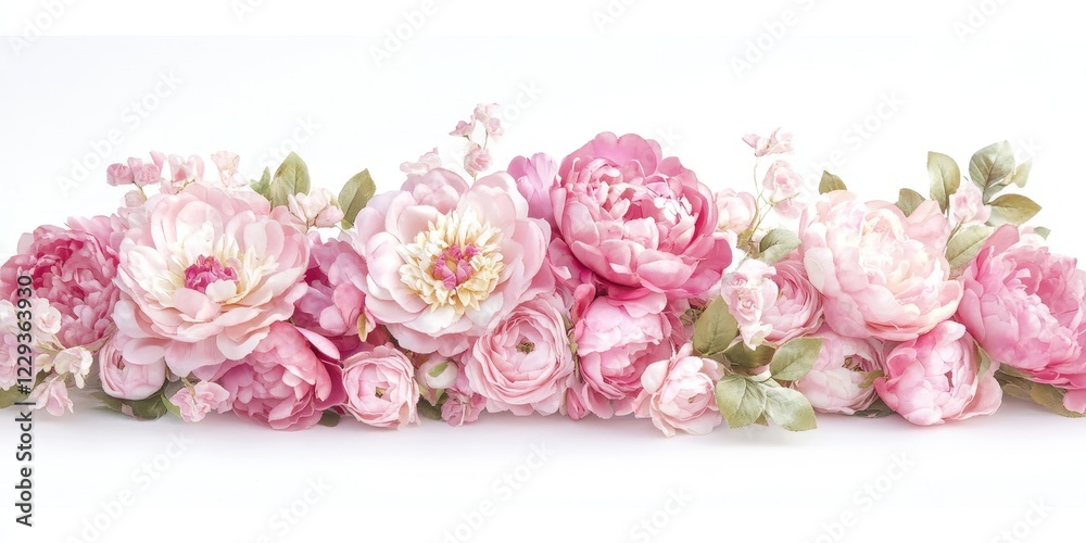 Fresh Pink Peonies and Roses Bouquet in Vase with Copy Space Ideal for Floral Arrangements, Romantic Decor, Wedding Themes, and Spring Celebrations, Fresh Pink Peonies and Roses Bouquet in Vase with Copy Space Ideal for Floral Arrangements, Romantic Decor, Wedding Themes, and Spring Celebrations,