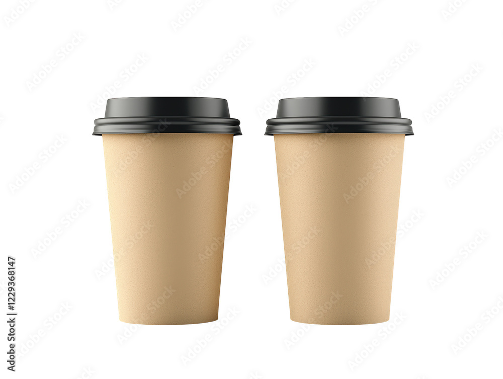 Two coffee cups with lids, a cozy and warm beverage for any time of day two Two coffee cups with lids, a cozy and warm beverage for any time of day two