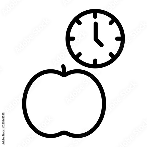 Meal Timing Vector Line Icon Design