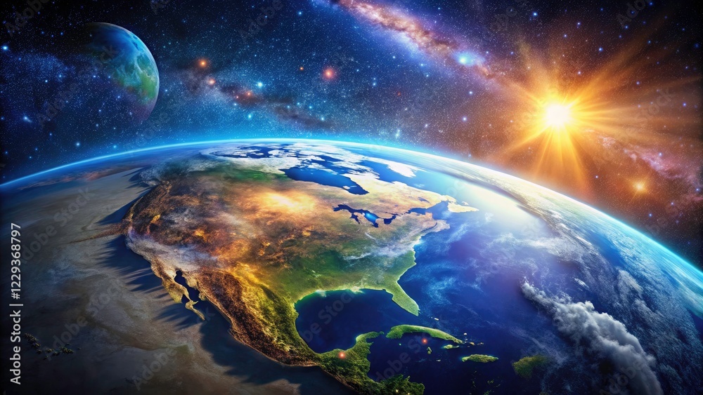 Obraz premium Awe-inspiring images capture Earth, the galaxy, and the universe's stunning celestial tapestry.