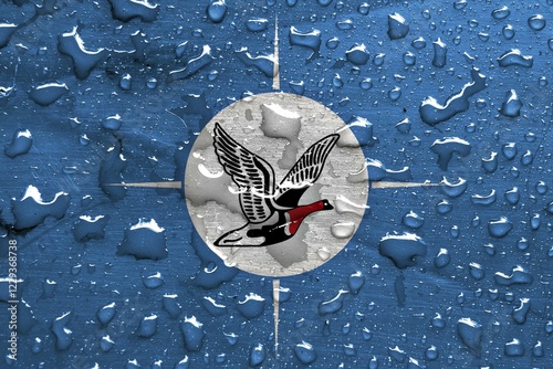 Flag of Taymyr with rain drops