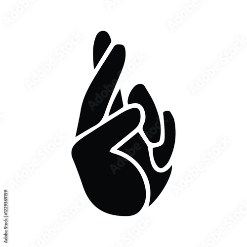 Broken Promises Icon. Illustration of a hand with crossed index and middle fingers. Lie Hand Gesture Symbol Icon.