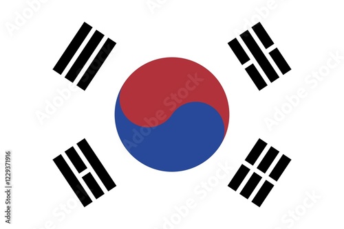 Flag of South Korea, Vector illustration