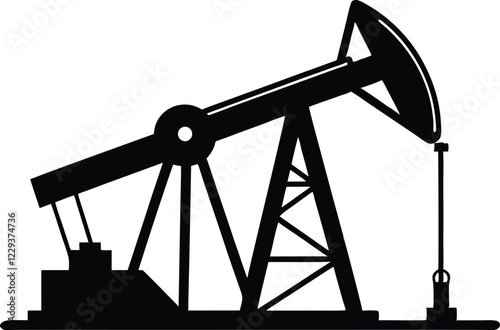 Oil pump silhouette vector, Oil pump jack vector illustration