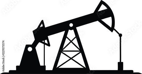 Oil pump silhouette vector, Oil pump jack vector illustration