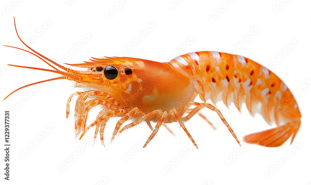 Detailed Closeup of Orange and White Crayfish on Black Backgroun Detailed Closeup of Orange and White Crayfish on Black Backgroun