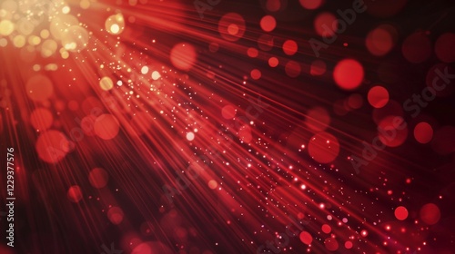 Abstract bokeh and light trails with red and orange particles, ai generated, AI generated