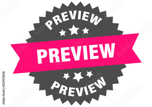 preview. preview round pink label isolated on transparent background