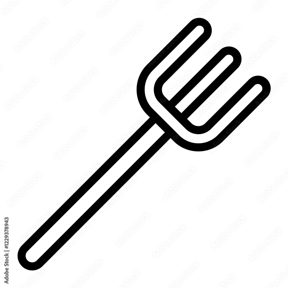 Pitchfork Vector Line Icon Design Pitchfork Vector Line Icon Design