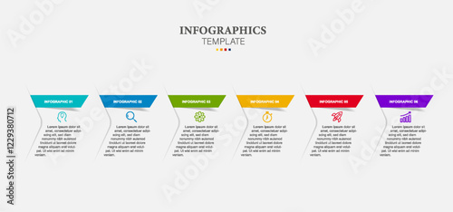 Infographic design with icons and 6 options or steps. Thin line vector. Infographics business concept. Can be used for info graphics, flow charts, presentations, web sites