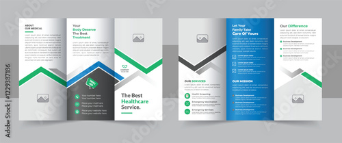 Unique medical healthcare trifold brochure design or Modern hospital trifold brochure layout