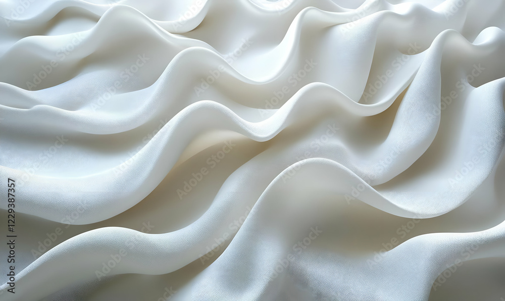 White fabric waves, studio backdrop, texture, design element White fabric waves, studio backdrop, texture, design element