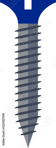 Flat Long Screw Nut Bolt Illustration Furniture Assembly