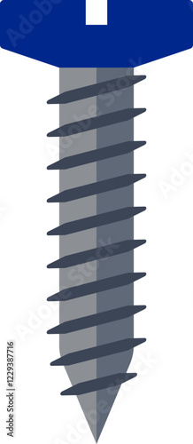 Flat Long Screw Nut Bolt Illustration Furniture Assembly
