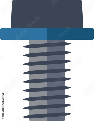 Hex Nut Bolt Construction Assembly Flat Vector