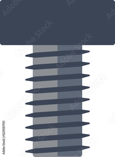 Hex Nut Bolt Construction Assembly Flat Vector