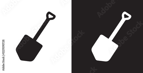 Set of Shovel Icon, Garden Shovel icon, Hand garden shovels icon. Outline hand garden shovels vector icon, Shovel icons flat. Digging with garden shovel vector icons