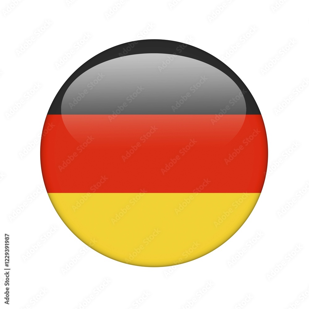 Naklejka premium The German flag in the form of a glossy icon