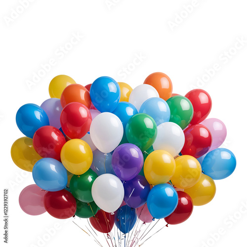 Wallpaper Mural Vibrant Multicolored Balloon Bunch Isolated on White Background Celebration Photography
 Torontodigital.ca