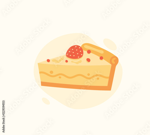 Pie tart strawberry triangle piece.